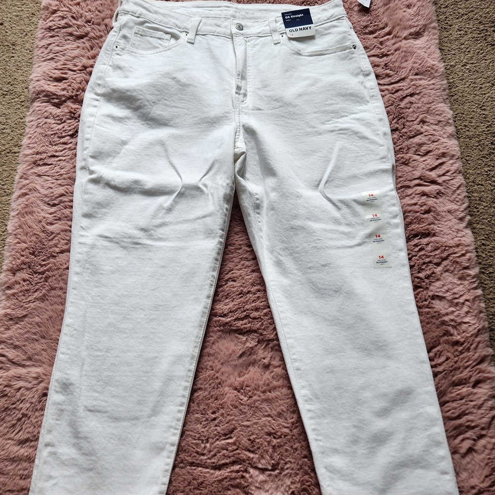 Old Navy Women's Straight Leg White Jeans
